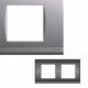 NORVIKA Plaque Double Horizontale Entraxe 71mm Gris alu 