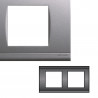 NORVIKA Plaque Double Horizontale Entraxe 71mm Gris alu 