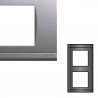 NORVIKA Plaque Double Verticale Entraxe 71mm Gris alu 
