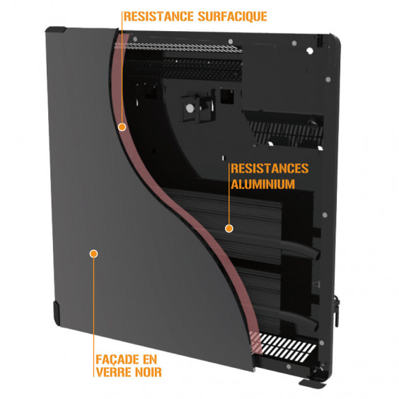 Radiateur électrique verre 750W