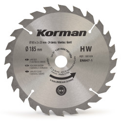 Lame carbure Ø185X20X2mm - 24 Dents