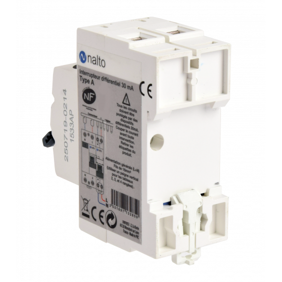 Interrupteur différentiel 1P+N 30 mA, 63A type AC
