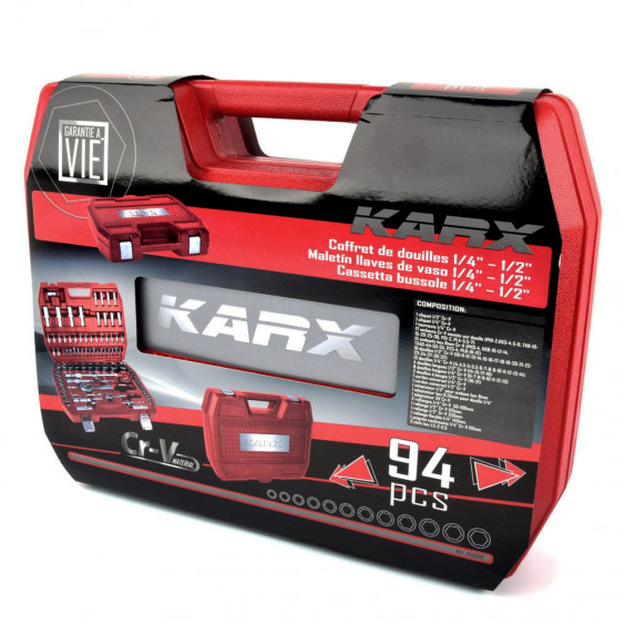 Coffret à douilles 94pcs Cr-V