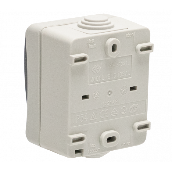 Interrupteur Va et Vient Etanche Extérieur avec Voyant Lumineux IP54 en Saillie Gris NALTO