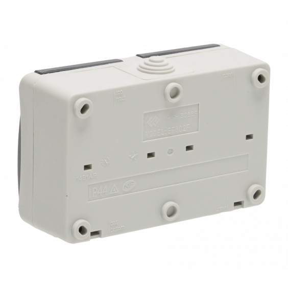 Prise 2P+T et Interrupteur Va et Vient Etanche 10/16A IP54 Gris NALTO