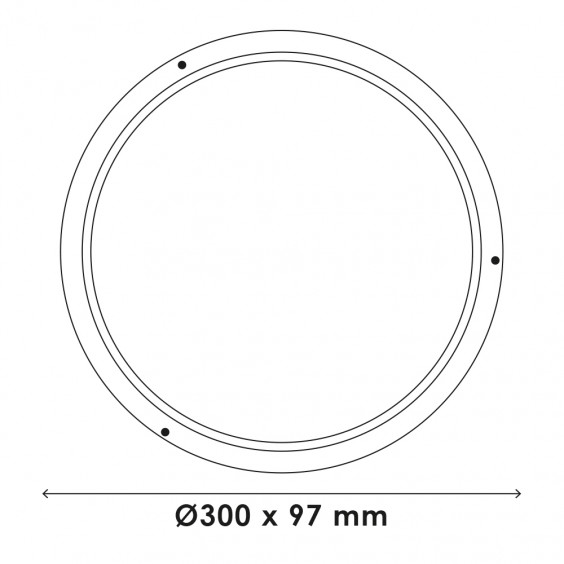 Hublot LED Extérieur Rond 15W 4500K IP65 Noir WOLTZ