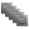 NOANE Lot de 5 Interrupteurs Va et Vient 10A Complet Gris Alu