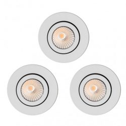 Lot de 3 spots Encastrable Orientable LED COB 9W Rond Blanc