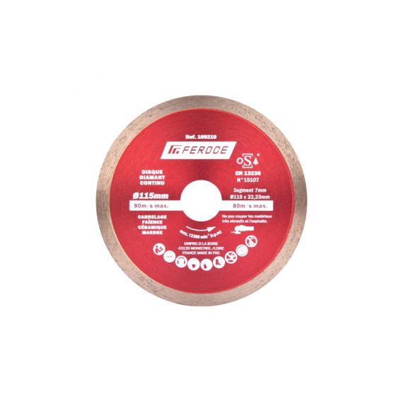 Disque Diamant Continu 115 x 22.23 mm FEROCE