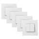 Lot de 5 Interrupteurs Va et Vient Double 10A Complets Blanc NOANE