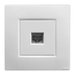 NOANE Prise RJ45 Murale Cat. 6 Simple Blanche Complète