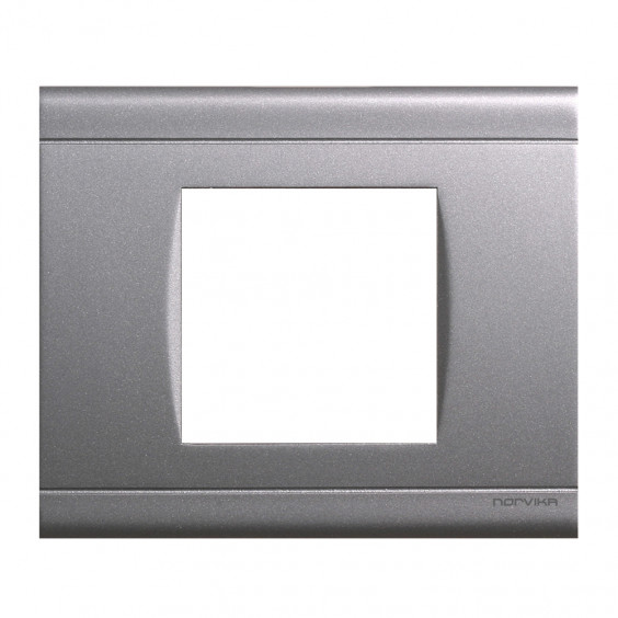 NORVIKA Lot de 5 Interrupteurs Poussoirs Gris Alu Complets