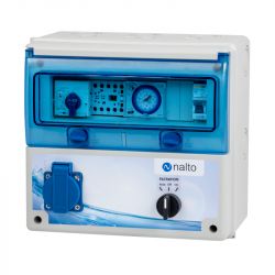 Coffret Electrique Piscine Filtration - Horloge mécanique - Protection Électrique Pompe à Chaleur - 1 Prise - NALTO