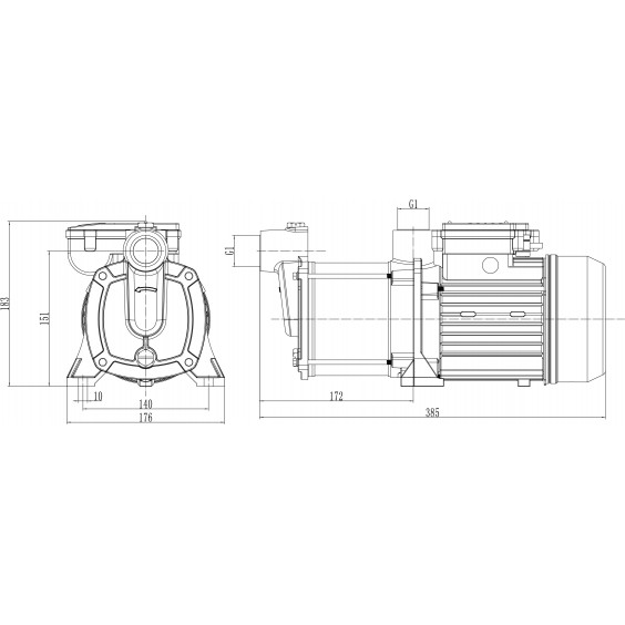 Pack Tuyau d’arrosage Ø19mm 25m + Pompe de Surface Multicellulaire 900W  + Kit d'Aspiration 7m Ø25mm + Colliers de serrage