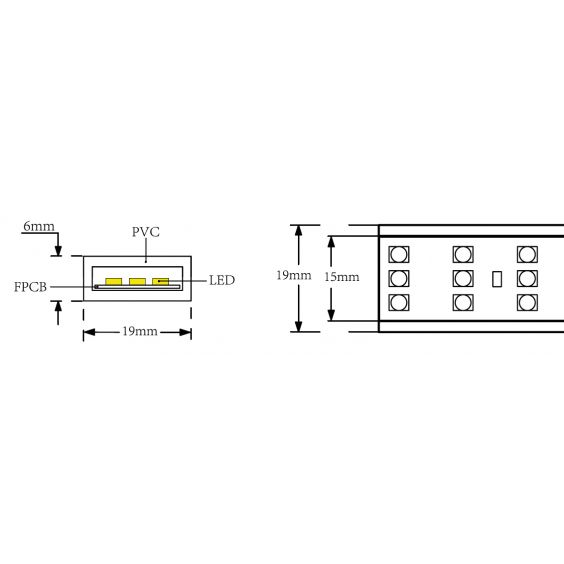 Ruban LED de chantier 15W/m 50m WOLTZ