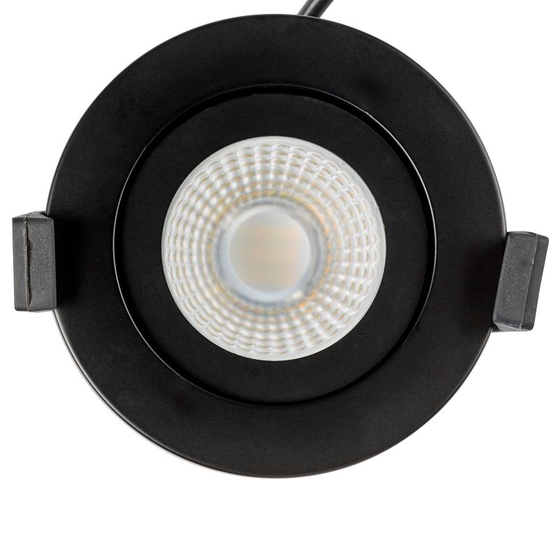 Spot LED encastrable salle de bain IP65 étanche 12W carré noir scie 95 mm