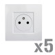 NOANE Lot 5 Prises 2P+T Affleurantes 16A Complètes Blanc 