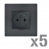 NOANE Lot 5 Prises 2P+T Affleurantes 16A Complètes Anthracite 