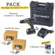 Pack Perceuse sans Fil 18V + 2 boîtes 200 Vis Inox 5x60mm + 5 Embouts Torx T25 25mm