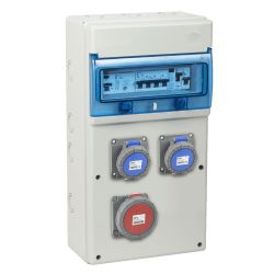 Coffret Electrique Ponton de 2 Prises Monophasées 16A IP67 + 1 Prise Triphasée 16A NALTO