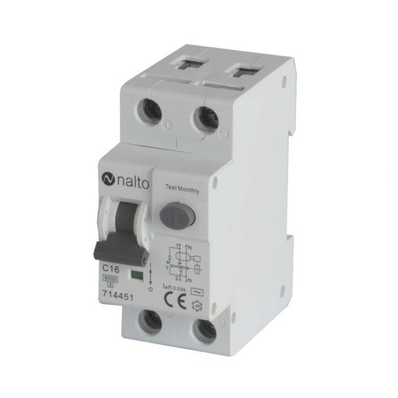 Disjoncteur Différentiel 16A - 30mA 1P+N Courbe C NALTO