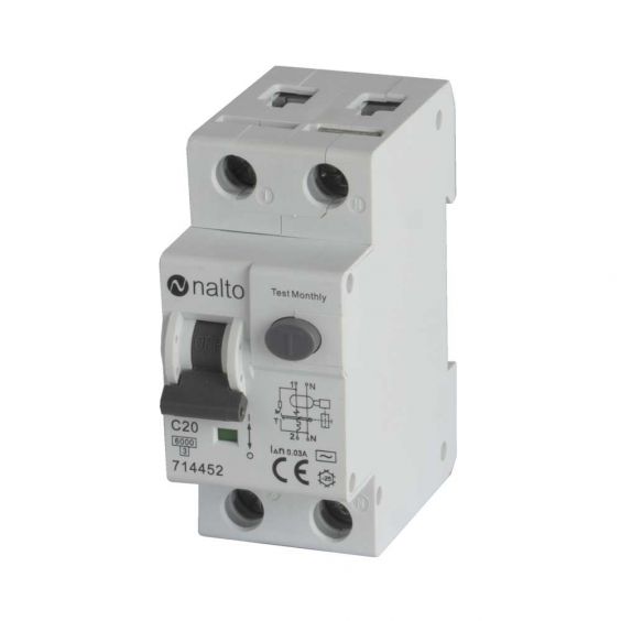 Disjoncteur Différentiel 20A - 30mA 1P+N Courbe C NALTO