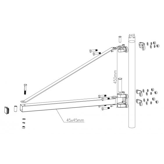 Support de palan électrique 600Kg - 750mm