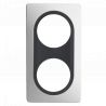 Plaque Double Blanc Insert Anthracite Mat EPURE