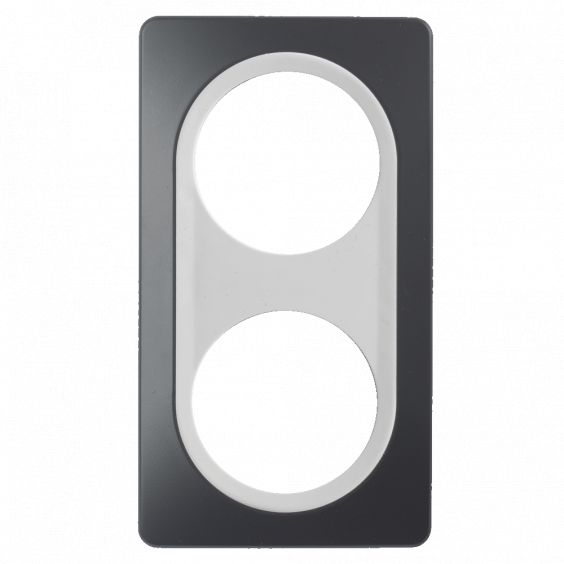 Plaque Double Gris Anthracite Insert Blanc EPURE
