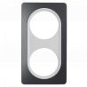 Plaque Double Gris Anthracite Insert Blanc EPURE