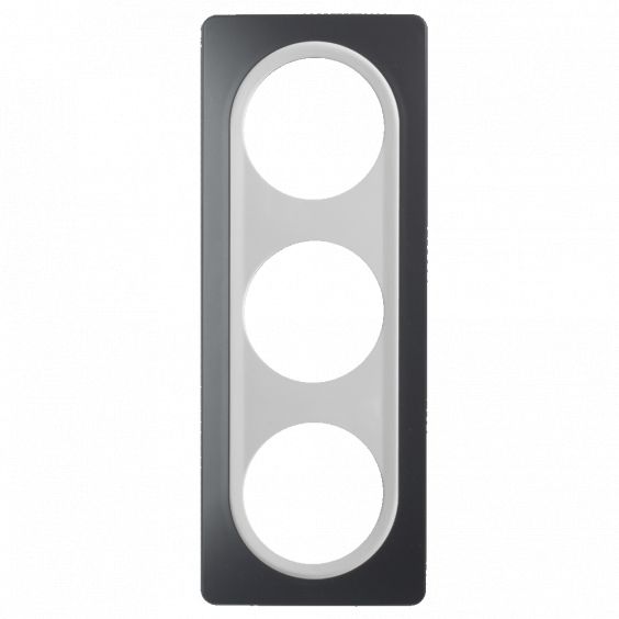 Plaque Triple Gris Anthracite Insert Blanc EPURE