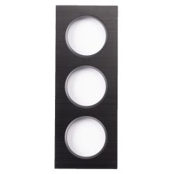 Plaque Triple Noir Brossé Cercle Anthracite EPURE