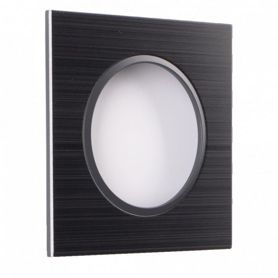 Plaque Simple Noir Brossé Cercle Anthracite EPURE