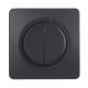 OHMTEC Epure Interrupteur Va et vient + Poussoir Gauche Anthracite 