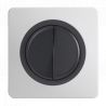 OHMTEC Epure Interrupteur Va et vient + Poussoir Droite Anthracite 
