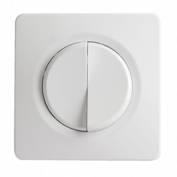 OHMTEC Epure Double interrupteur Va et vient Blanc 