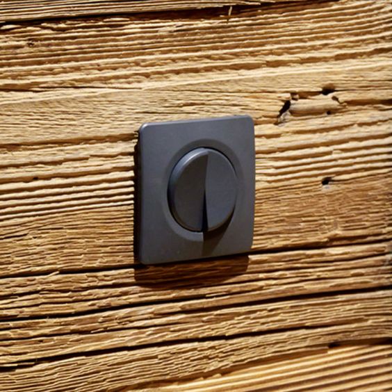 OHMTEC Epure Double interrupteur va et vient anthracite 