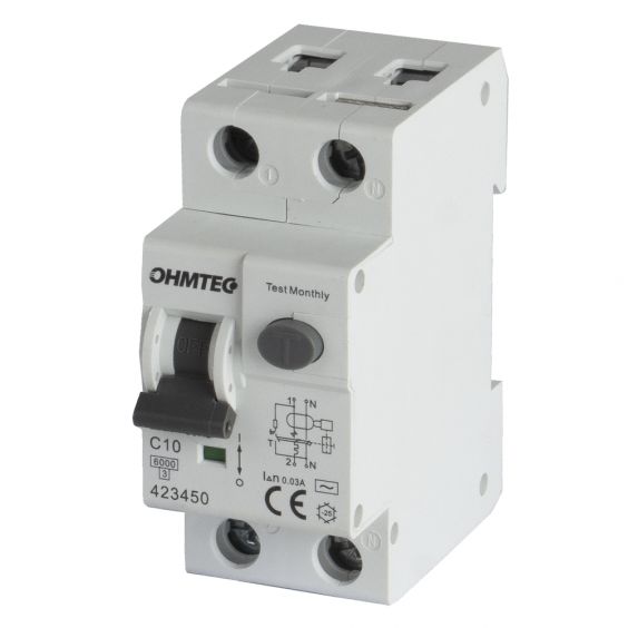 Disjoncteur différentiel à vis 1P+N 10A 30mA 6kA Courbe C