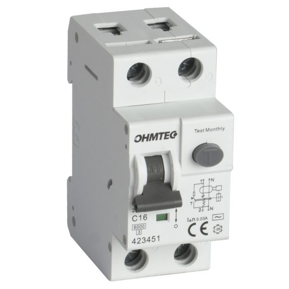Disjoncteur différentiel à vis 1P+N 16A 30mA 6kA Courbe C