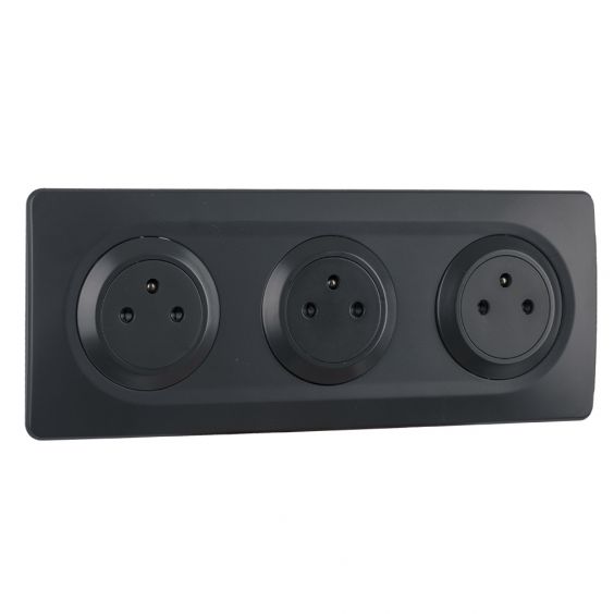 OHMTEC Epure Prise 2P+T 16A affleurante anthracite 