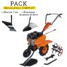 Motoculteur Thermique 212cc + 6 fraises + 2 roues + butteur + Charrue 1 soc + Arracheuse de pomme de terre
