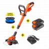Coupe-Bordure Sans Fil 18V Li-ion + 2 Batteries 18V 2Ah + Chargeur rapide 18V KORMAN + 1Bobine Offerte