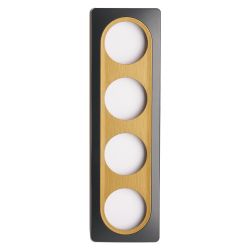 OHMTEC Epure Plaque Quadruple Gris Anthracite Insert Bronze 