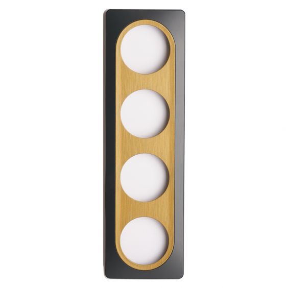OHMTEC Epure Plaque Quadruple Gris Anthracite Insert Bronze 