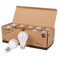 Lot de 10 Ampoules LED SMD E27 A60 7W Blanc chaud