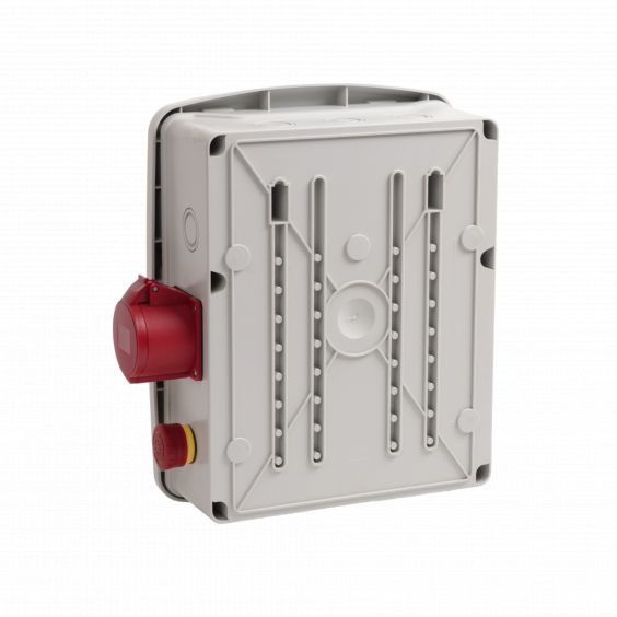 Coffret de chantier avec 4 prises monophasées + 1 Prise Tétrapolaire 32A OHMTEC