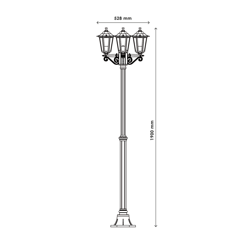 Lampadaire d'extérieur Bouilli LED Blanc H3446188