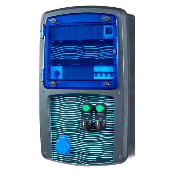 Coffret piscine pour filtration + éclairage + traitement de l'eau + pompe à chaleur NALTO