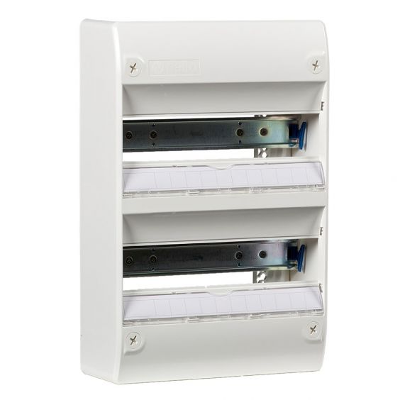 Tableau électrique vide 2 rangées 26 modules Rail Amovible NF NALTO + Porte