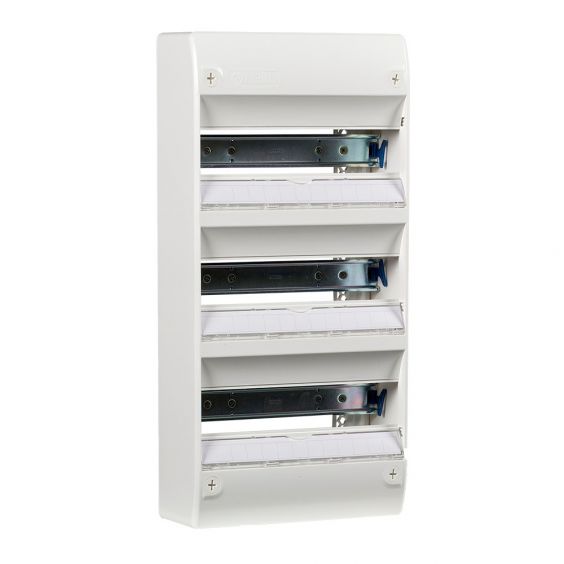 Tableau électrique vide 3 rangées 39 modules Rail Amovible NF NALTO + Porte